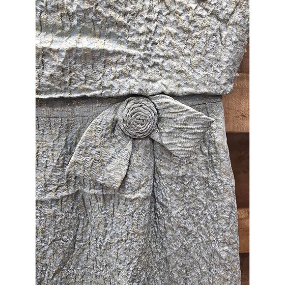 Vintage Ardley New York Brocade Rosette Formal Dress, Teal & Gold - Picture 4 of 11